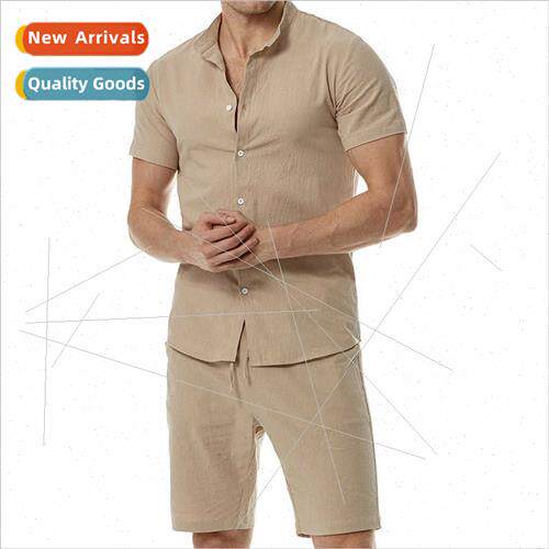 s Mens Cotton nen Henley Neck Beach Su TC13