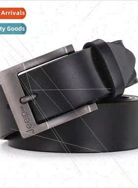 JEErPink antique men pin buckle leather belt two layer cowhi