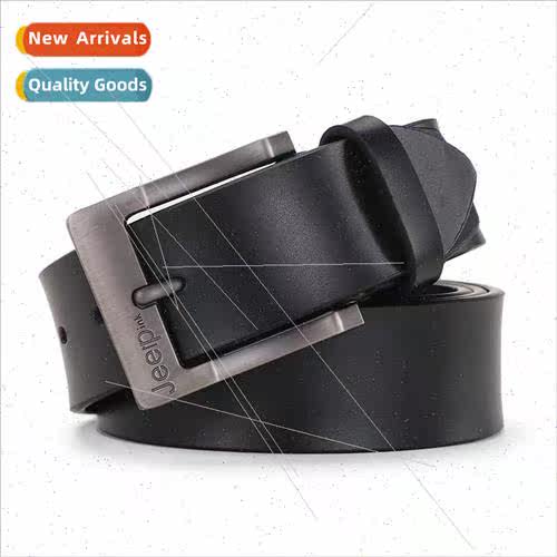 JEErPink antique men pin buckle leather belt two layer cowhi
