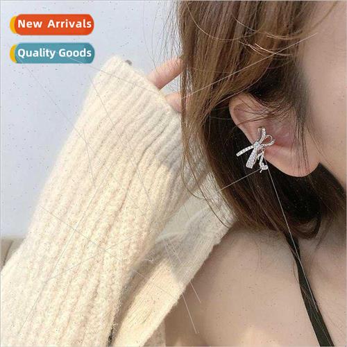 Full diamond bow note ear clip female whout ear holes ear je