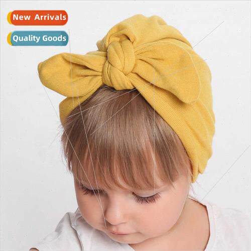 Children winter warm hat cute baby rabb ears knot thickened
