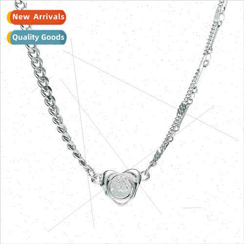 Europe fashion nd pearl patchwork necklace love star tanium