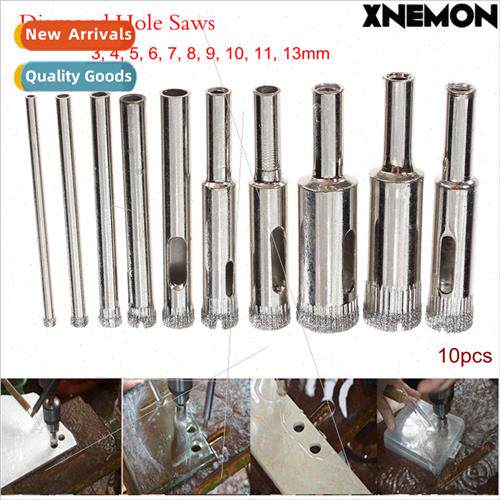 10pcs set of 3-13mm diamond tools Drill B Hole Opener Glass