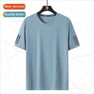 Cool ice silk short-sleeved T-shirt men air-condioning cloth