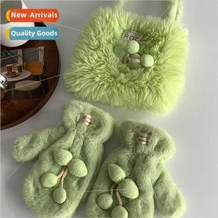 female plush fashion new 2023 set bag gloves sense Premium