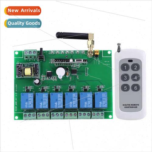 433MHZ 6-way relay module RF relay board 110-240V wh remote