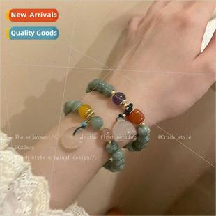 bracelet women court Peaceful premium beaded niche buckle