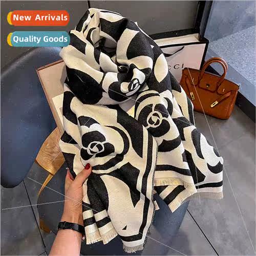 Korean  new camellia fashion thickened imation cashmere scar