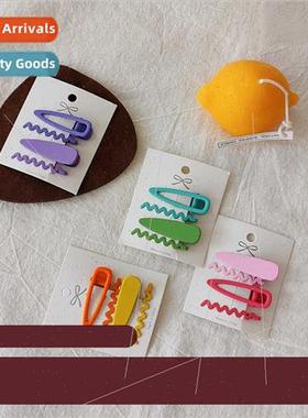 4pcs cute colorful wave hair clip girl heart candy color ban