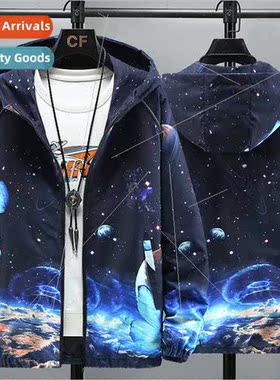 Spring Autumn Jacket Men  Loose Reflective Coat Hip Hop Stud