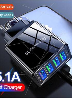 QC3.0 Fast Charge 4USB Multi-port 5V/9V/12V Travel Charger U