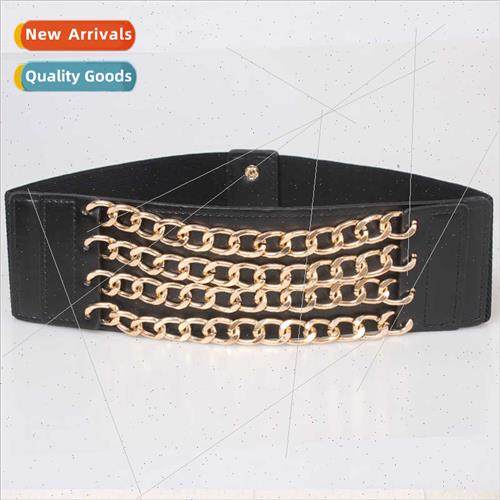 Multi-layer chain high-level sense punk wide belt female dec