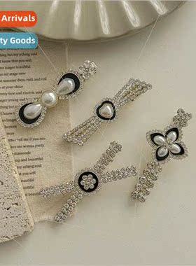2024 new cross one word side clip delicate high-grade bow si