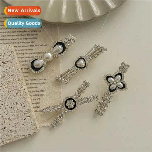 2024 new cross one word side clip delicate high-grade bow si