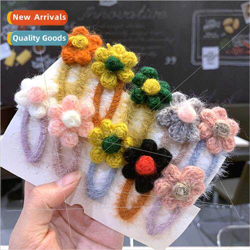 Korea handmade plush flowers hair clips back head headdress