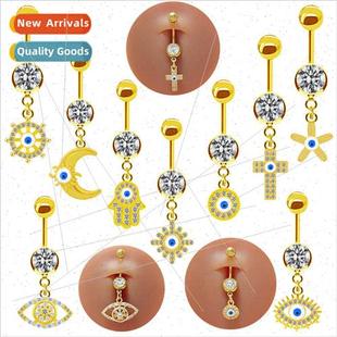 eyes full diamonds Europe ring navel personalized