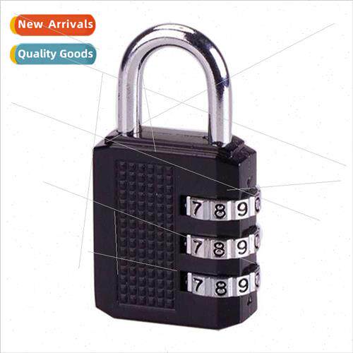 Black zinc alloy large 3-posion anti-theft gym cabinet locke