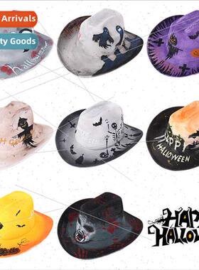 Europe new Halloween graffi cowboy hat prom dress up props w