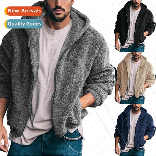 2023 Men winter new double-sided arctic fleece warm hooded z