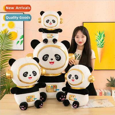 Space panda squatting plush toy astronaut panda doll pendulu
