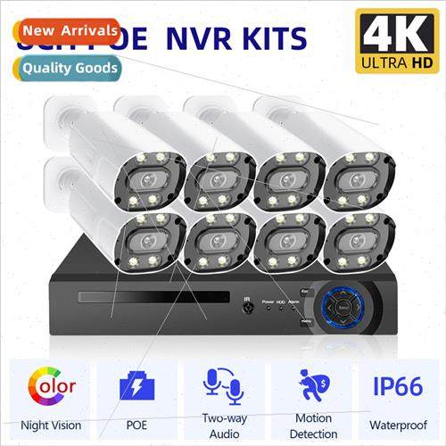 CCTV 8CH POE NVR K Full Color Secury Camera System Xmeye