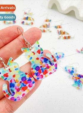 Europe Cat Shiba Inu Bookshelf Earrings Classic Animal Dinos