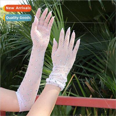 Mesh ceremonial wedding sunscreen summer gloves black five f