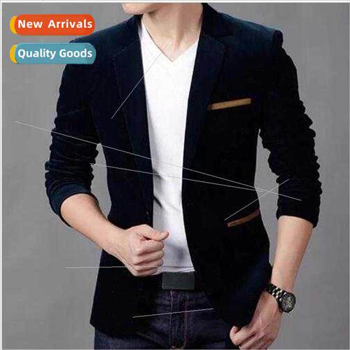 2019 fall new men KoreaSlim thickened corduroy casual su war