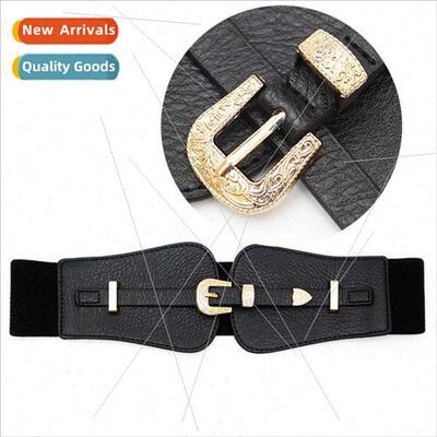 Women Accessories Belt Black Vintage Carved Belt Fashion lve