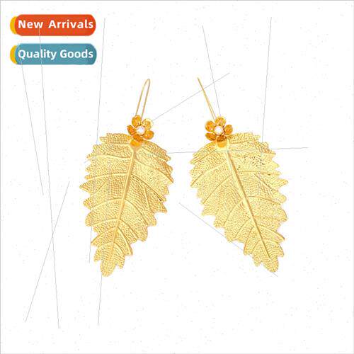 exaggerated cold wind long flowers leaves ear hooks personal