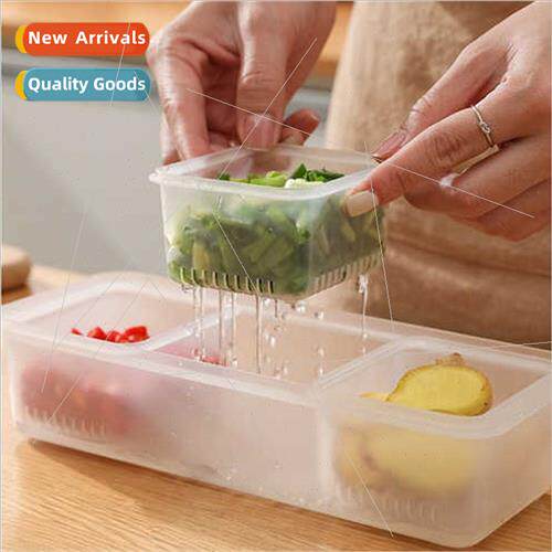 Kchen three compartments onion ginger garlic storage box Dra
