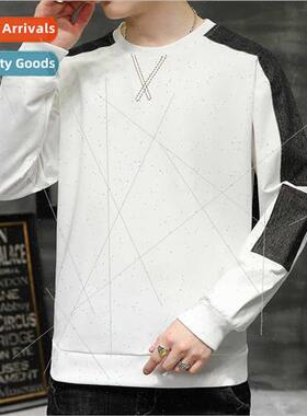 Sweatshirt men 2022 spring fall new round neck loose nd Kore
