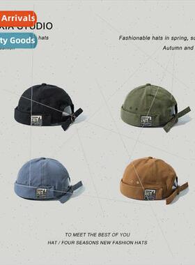 Korean  spring hat whout brim melon skin cap landlord cap ma