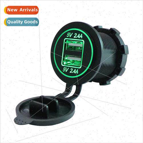 New car motorcycle dual USB car charger wh LED 5V 2.4A + 2.4
