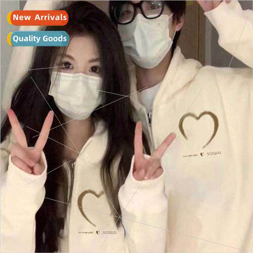Autumn winter  word hooded love graphic shirt sweater couple