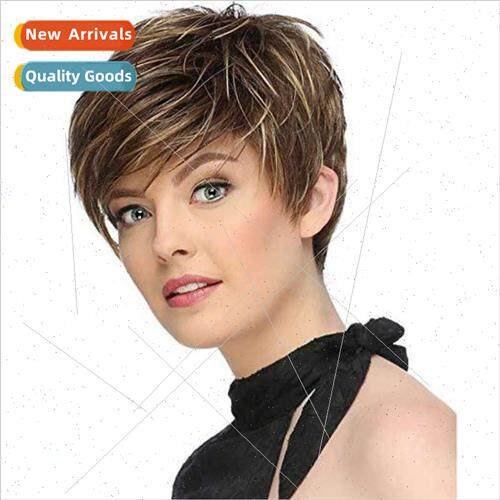 Europe O wig head set mixed blonde women short synthetic che