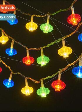 led red lanterns string lights New Year festival decoration