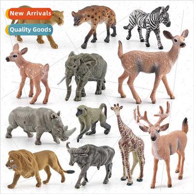 Wildlife set model giraffe rhino lion zebra elephant whe-tai