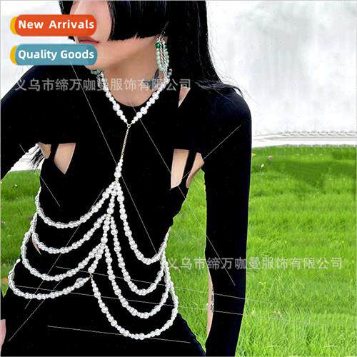 Europe Creative Multi-Layer Pearl Necklace Beaded Body Chain