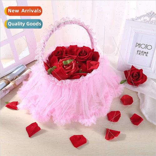 Exquise round lace lace basket wedding supplies wedding brid