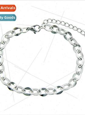 ins scenery surface tanium steel 0 word chain bracelet brace