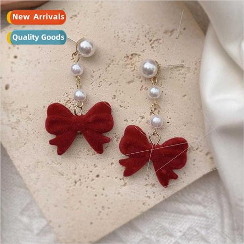 Winter vintage palace inlaid pearl earrings 925 silver stud