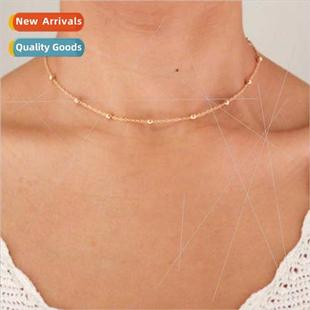 Satelle Necklace Bead Women Nec Delicate Short Gold