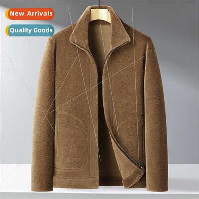 Haining sheep shearling fur one male short stand-up collar t