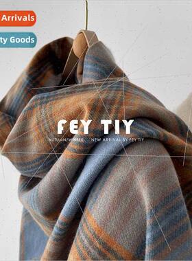 Korean  size plaid oversized scarf take outside shawl imatio