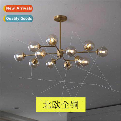 -modern light luxury chandelier copper simple living room di