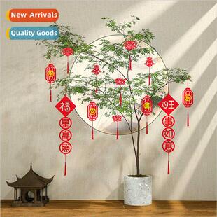 2024 Bonsai Hanging New Year Plant Pot Decoration Red Hot Sm