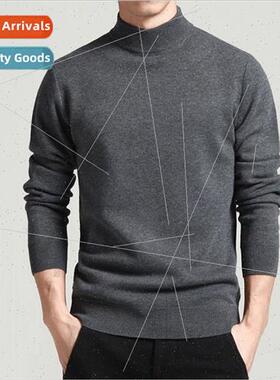Men Sweater Solid Pullovers Mock Neck Spring And Autumn Wear