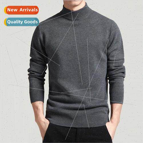 Men Sweater Solid Pullovers Mock Neck Spring And Autumn Wear