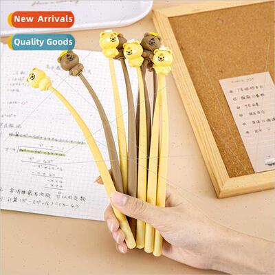 Cute bear pen students cartoon silicone shaking pen statione